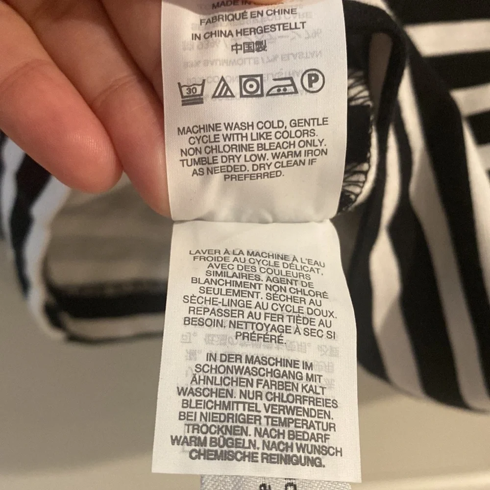 J. Crew Black/White Strip Shift Dress - XS